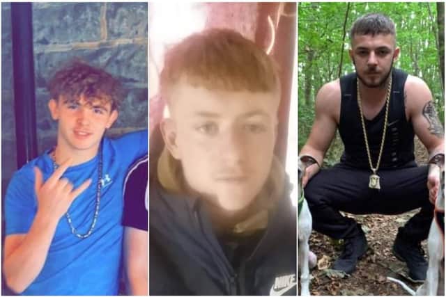 Martin Ward, Mason Hall and Ryan Geddes - three teenagers and friends who were all killed in the single collision on Kiveton Park when the car they were travelling in crashed into a tree.