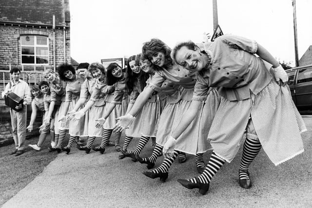 Members of the Lizzie Dripping Dance Team who were going on a nine-day tour of America, pictured at the Community Centre, Walkley, April 27, 1989