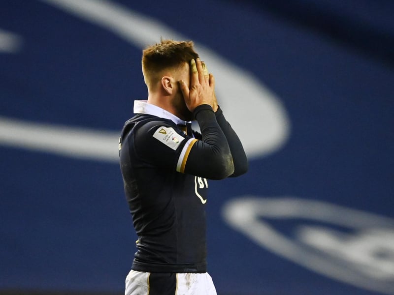 Scotland's Ali Price at full time during a Guinness Six Nations tie between Scotland and Wales at BT Murrayfield