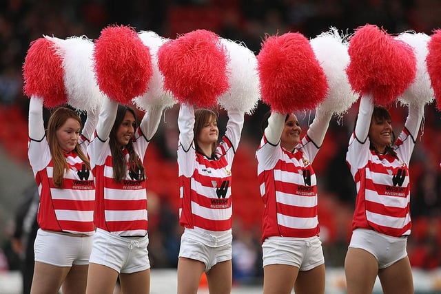 Doncaster Rovers' cheerleaders entertain the crowd in 2007.