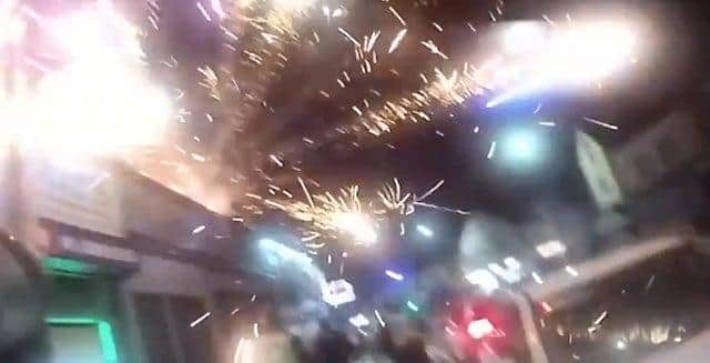 Body cam footage was released by South Yorkshire Police last year when police officers were attacked with fireworks as they patrolled Staniforth Road, Darnall, Sheffield