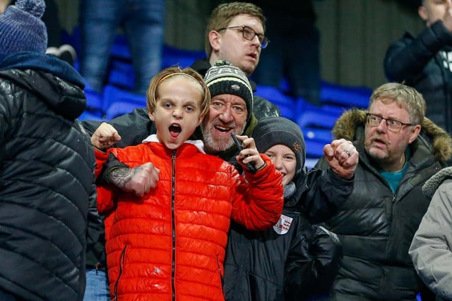 Mansfield fans watch the 3-2 defeat at Tranmere Rovers.