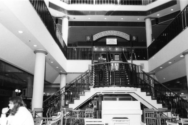 The Food Court at Orchard Square shopping centre, in Sheffield city centre, in May 1995.