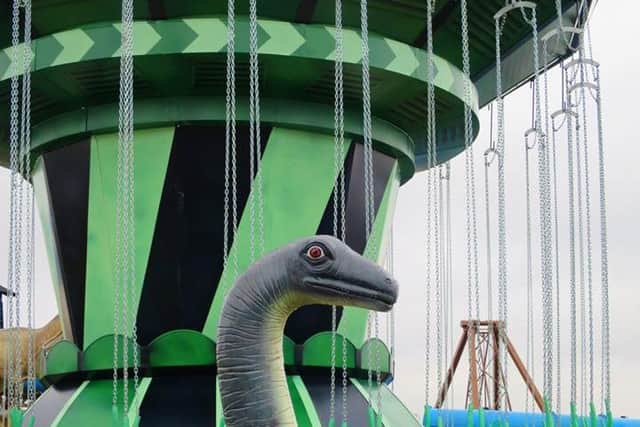 Dinosaurs in the Lost World zone at the new Gulliver's Valley theme park in Rotherham