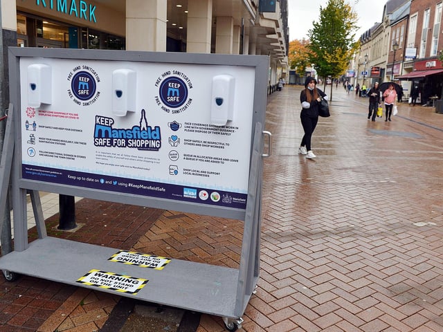Mansfield town centre in new tier two lockdown.