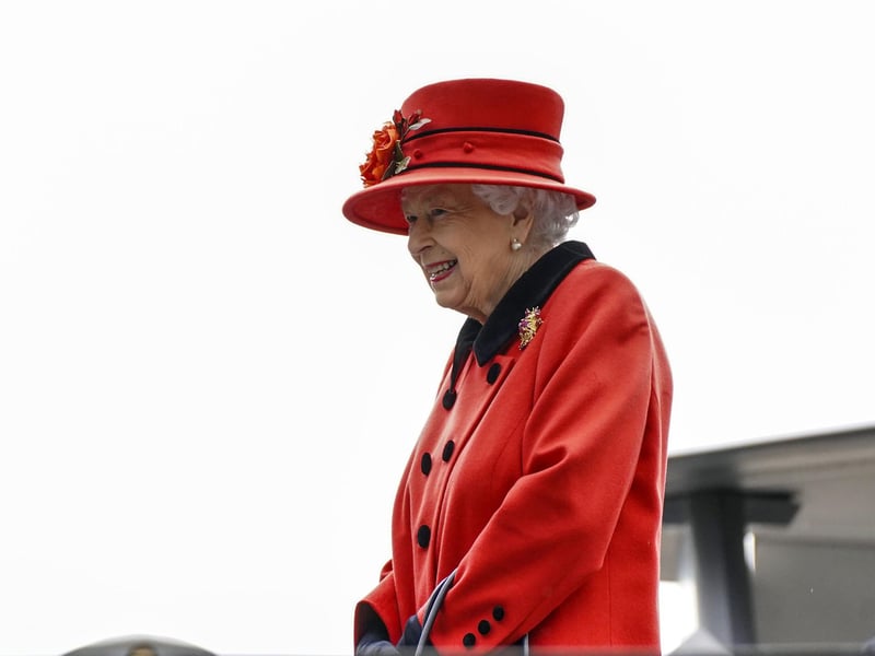 Queen Elizabeth II during a visit to HMS Queen Elizabeth at HM Naval Base, Portsmouth, ahead of the ship's maiden deployment. The visit comes as HMS Queen Elizabeth prepares to lead the UK Carrier Strike Group on a 28-week operational deployment travelling over 26,000 nautical miles from the Mediterranean to the Philippine Sea. Picture: Steve Parsons/PA Wire