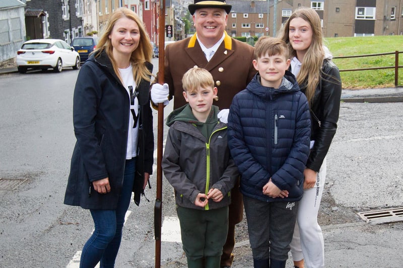 Brand new Halbadier Keith Douglas-Hogg beaming with pride, with his family, Claire, Ellie, Douglas and Hugh. (Photo: BILL McBURNIE)