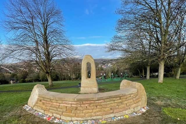 The Covid memorial at Chapeltown Park in Sheffield, which is due to be officially unveiled on Saturday, April 9