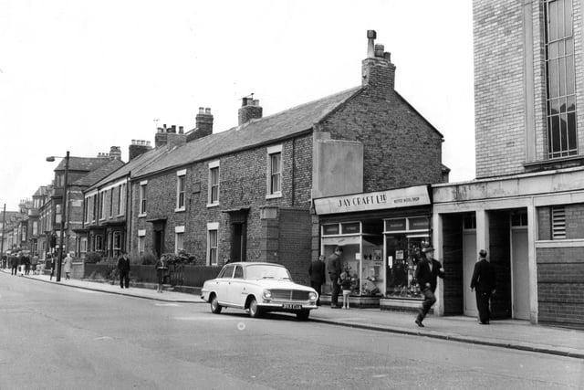 Dean Road, South Shields in 1966 and the model shop Jay Craft is pictured.