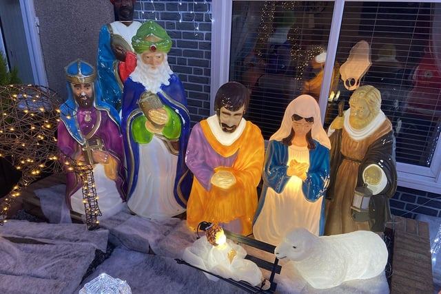 The nativity display outside of Jack Richardson's home.