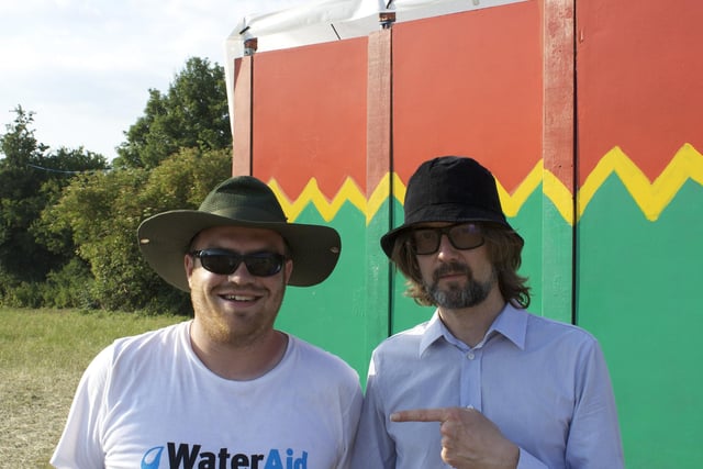 Fan Sam Wearing with Jarvis Cocker at Glastonbury