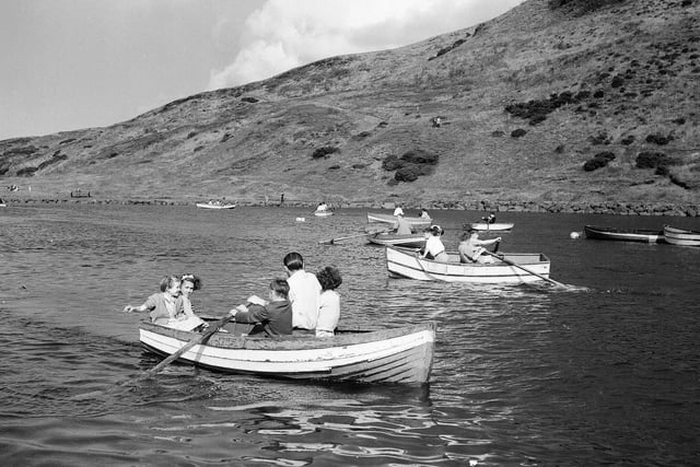 Boating on St Margaret's Loch in July 1957.