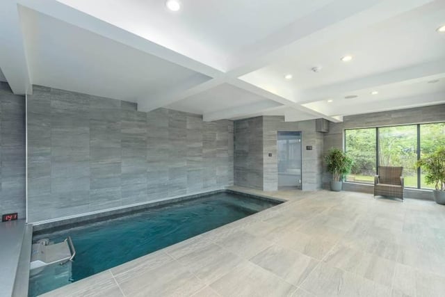 It adds: "This is the best and most cost-efficient swimming machine on the market with minimal running costs and maintenance. The garden room also enjoys a fully-glazed outlook onto the sun terrace, large tiled relaxation and sitting area as well as shower and changing facilities."