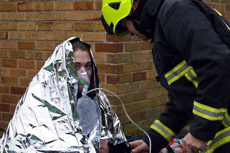 South Yorkshire firefighters teamed up with St Leger Homes to carry out a training exercise for dealing with fires in high-rise blocks. Tenant Claire Golding volunteered to be rescued during the exercise