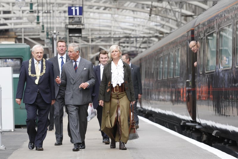 King Charles III (then prince) at the station as part of a five day tour of the UK to promote sustainable living.2010