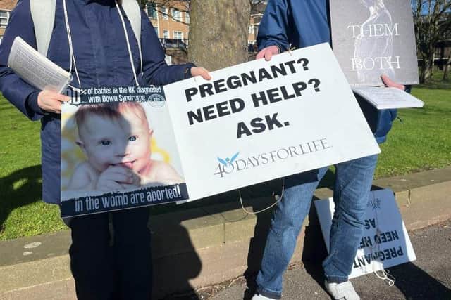 There are daily vigils outside the Royal Hallamshire Hospital in objection to abortions being carried out there (Photo: Tabitha Wilson)