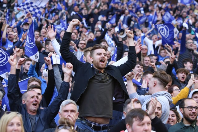 Pompey fans at Wembley for EFL Trophy final in 2019.