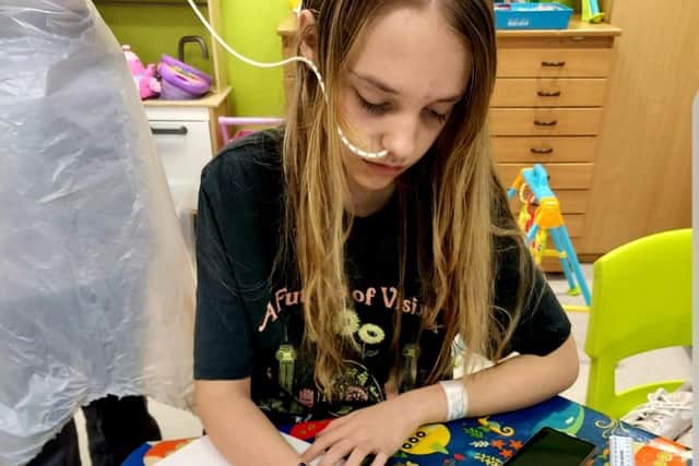 Lila while at Sheffield Children's Hospital.