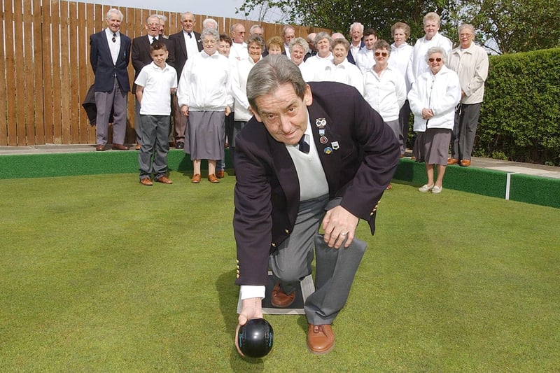A new season starts for Amble Bowling Club in April 2004, with president Michael Brown rolling up.
