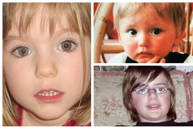 Madeleine McCann, Ben Needham and Andrew Gosden all went missing when they were children and have never been found