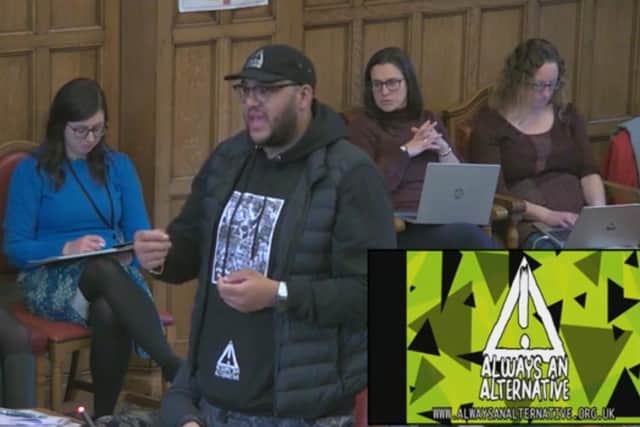 Anthony Olaseinde, chief executive of Always an Alternative speaking during the Sheffield Council Town Hall meeting. The Violence Reduction Unit has revealed the number of deaths by stabbing in the city ahead of a premiere showing the impact of knife crime on victims.