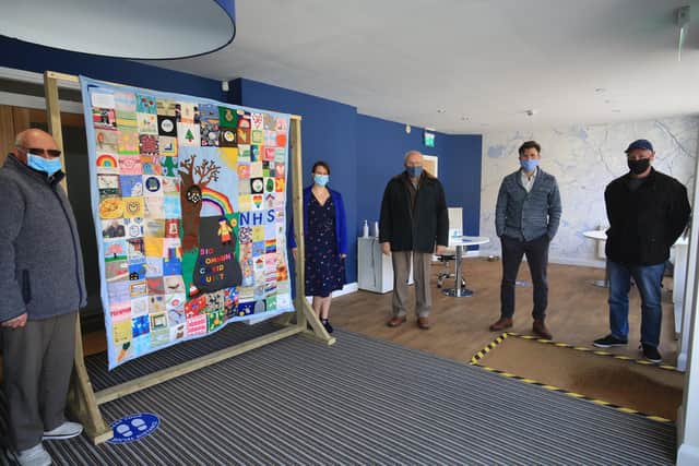 The community quilt was put on display at Cocker and Carr Estate Agents, Crosspool. Picture: Chris Etchells