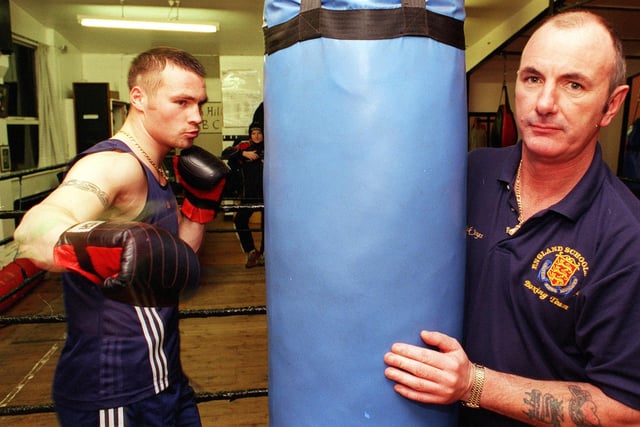 19 year old Mark Brookes was a Tom Hill amateur boxing clubs' light heavyweight " One to watch " prospect for 1999  here he was being trained by Mick Joyce.