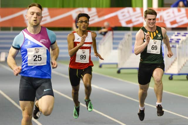 The 60m heats during the 2020 BUCS Nationals at the EIS Sheffield.