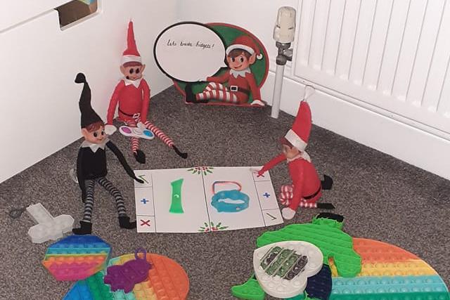 Michaela Hart said: "This is my children's (Libby, Amelia and Sonny) Elves Buddy, Twinkle and Snowflake. They were playing a game of fidget trading."