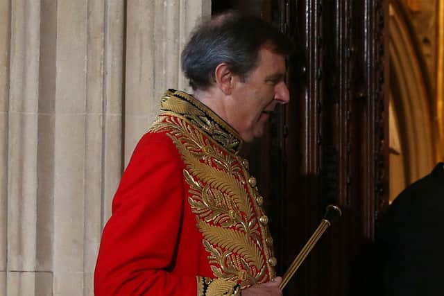 Edward Fitzalan-Howard, Duke of Norfolk at the State Opening of Parliament. (Photo credit should read CARL COURT/AFP via Getty Images)