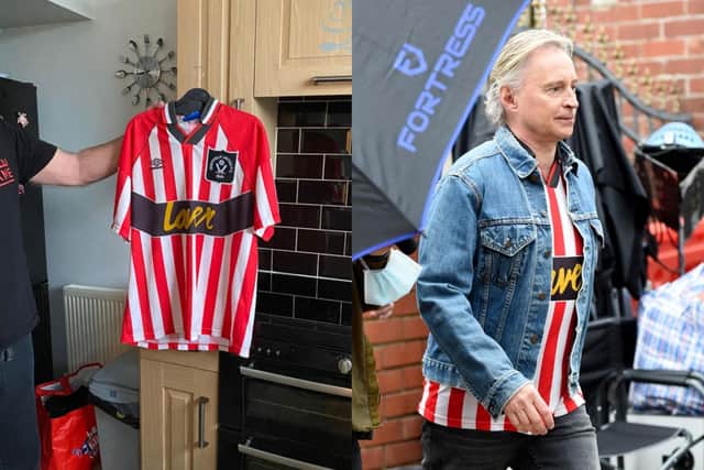 The new series of Disney+'s The Full Money will see Robert Carlyle wearing the loaned shirt of a lifelong Blades fan from Gleadless. PIC BY MARK CAMPBELL/MCPIX.