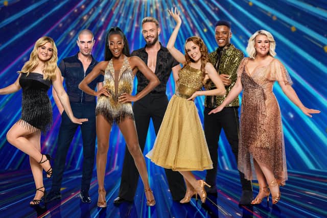 Strictly Come Dancing 2022 Live Tour celebrities Tilly Ramsay, Max George,  AJ Odudu, John Whaite, winner Rose Ayling-Ellis, Rhys Stephenson and Sara Davies. AJ has has now had to drop out doctor's advice and will be replaced by 2020 finalist Maisie Smith
