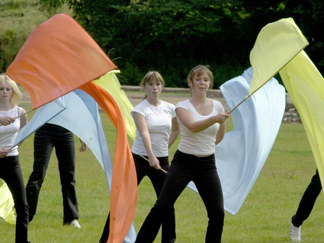 Pupils from Moorfield School, Bolsover performed at Creswell Crags in 2001