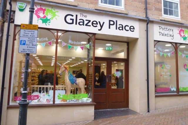 The Glazey Place on Leeming Street
Booking essential either by message or phone to the studio on 01623 620781.
Tables are available Tuesday-Saturday at 10.00, 10.15, 10.30, 12.15, 12.30, 12.45, 2.30, 2.45 and 3.00. 
When booking please give your name, how many people, a contact number and your preferred date and time 
We may be busier than of late this holiday so if you do not wish to share your table please let us know at the time of booking. 
Prices are £2 to paint plus the price of the pottery (£2.50 - £48.00, most are £10-£20).