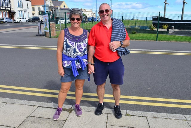 Enjoying a walk along the promenade at Seaton Carew are Frances and Simon Smith.