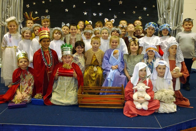 It's the Christmas Nativity at the school in 2005. Did you star in the production of Mend A Manger?