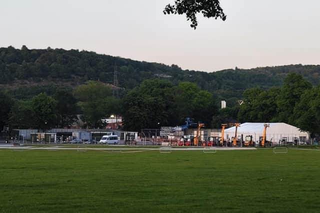 Hillsborough Park, Sheffield, where preparations are underway for the Arctic Monkeys gigs on Friday, June 9 and Saturday, June 10. Photo by David Grant