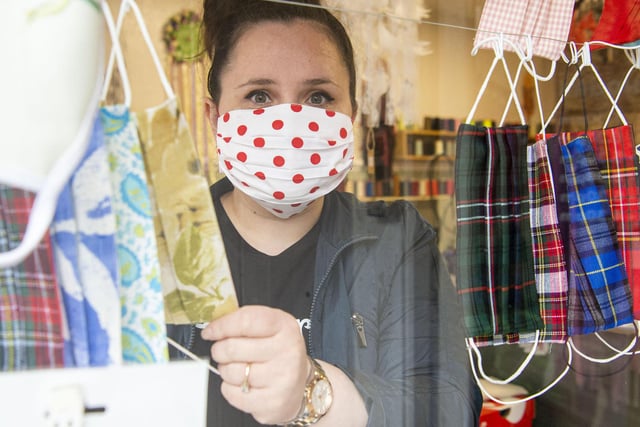 Svetlane Marin, who runs Maria's repairs, has started making masks to try and encourage customers to her door. "I took over the place in January and everything was going fine," she said, "but it's been so noticeable the drop in people coming since the tram works started, and of course since Covid-19 arrived."