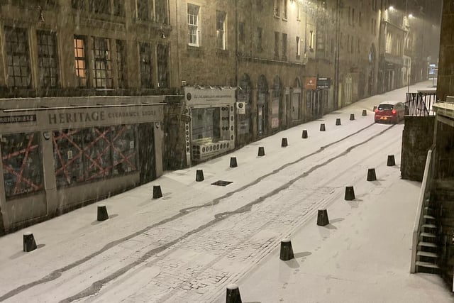 A historic street covered in snow - stunning!! This picture was taken by Matt Donlan.