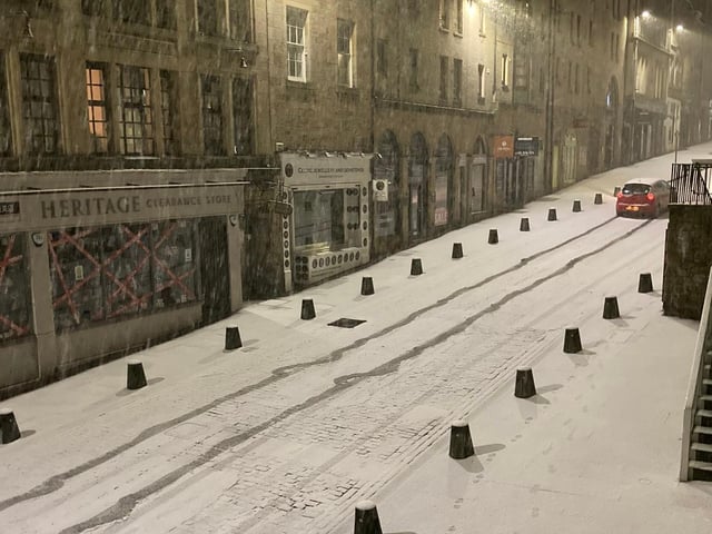 A historic street covered in snow - stunning!! This picture was taken by Matt Donlan.