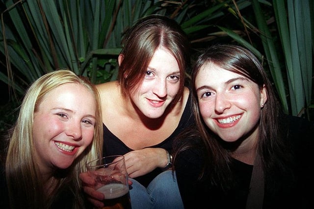 Laura, Laura, and Anna, all freshers experiencing Sheffield nightlife in 2003