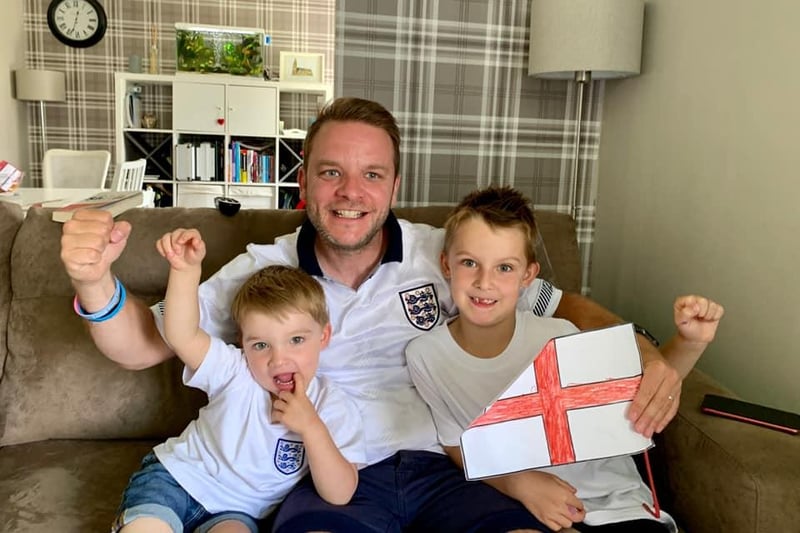 The lads ready to cheer on England!