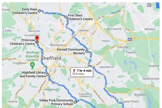 The Sheffield Family Centre Team are set to walk over 20 miles to raise money to fund a local baby charity’s vital equipment warehouse.