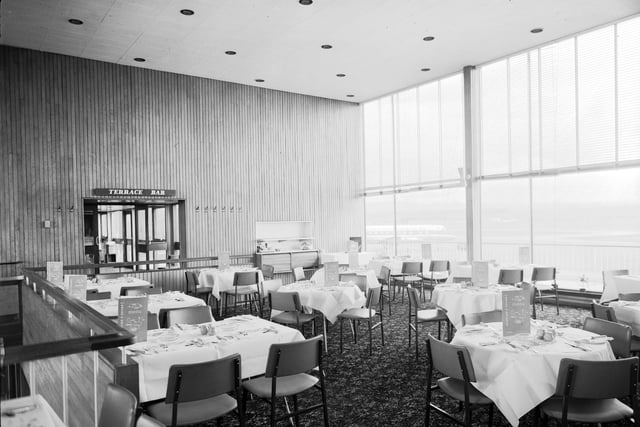 A view of the interior of the dining room at Turnhouse Airport in March 1966.