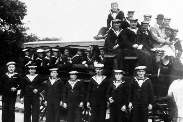 A day out in a horse drawn charabanc was well received by sailors from HMS Excellent.
