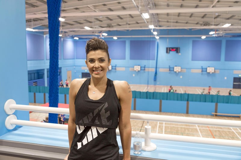 Coronation Street actress Kym Marsh, who played Michelle McDonald in the TV soap, checked out the gym facilities at the new Queen's Park Sports Centre in 2016. Photo courtesy of Chesterfield Borough Council.