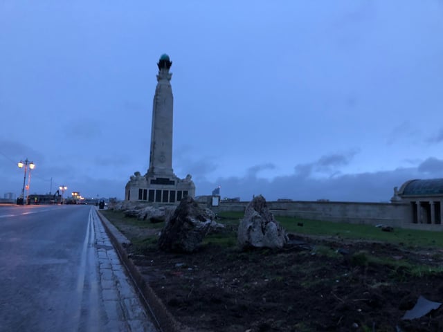 Aftermath of the crash on Southsea Common overnight.