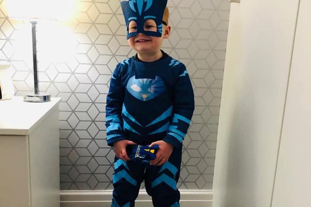 Toby Taylor age 3-years-old as Catboy from PJ Masks. Picture: Kate Hesmondhalgh