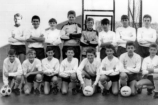 Sheffield Schools Under 14 soccer team pictured in 1987