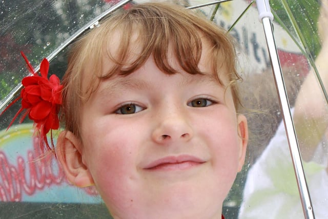 Whaley Bridge carnival, petal thrower Jessica Lopton celebrated her sixth birthday on carnival day